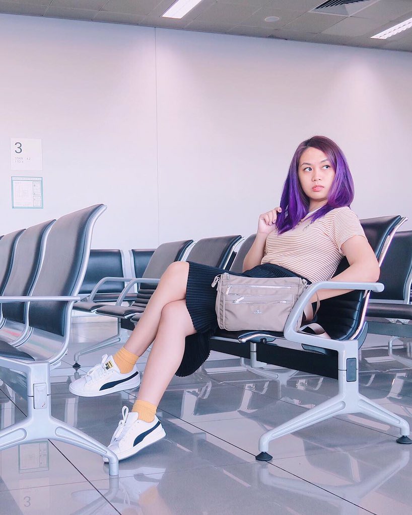 kimlmendoza's tweet photo. Flying solo anxiety and swollen foot (due to centipede bite 😰), but make it FASHYOWN. Haha #KimmeWanders #BTSLoveYourselfBKK https://t.co/ni4osV233c