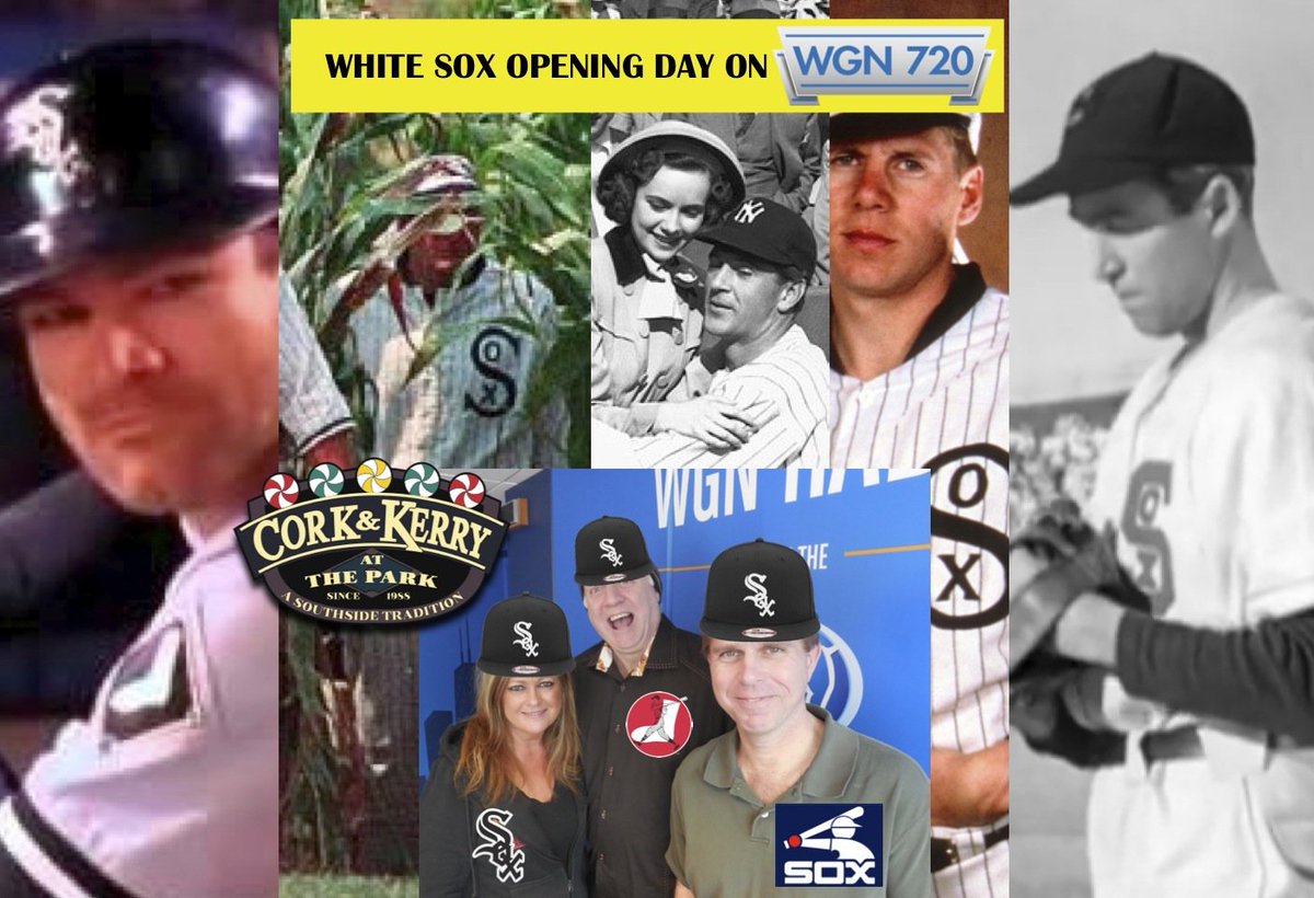 WHITE SOX OPENING DAY (4/5) w/ <a href="/BillWendyShow/">Bill and Wendy</a> on <a href="/WGNRadio/">WGN Radio 720</a> I'll be talkin' White Sox appearances in the movies and MORE at 11:30a LIVE REMOTE <a href="/CorkandKerry/">Cork & Kerry®</a> at the Park! <a href="/frankschicago/">Frank’s Chicago</a> <a href="/chicagobars/">Chicago Bars</a> <a href="/whitesox/">Chicago White Sox</a> #OpeningDay  <a href="/chifilmnews/">Chicago Film News™️</a> <a href="/stevestone/">Steve Stone</a> Goooo Yoooou Whiiite Sox!
