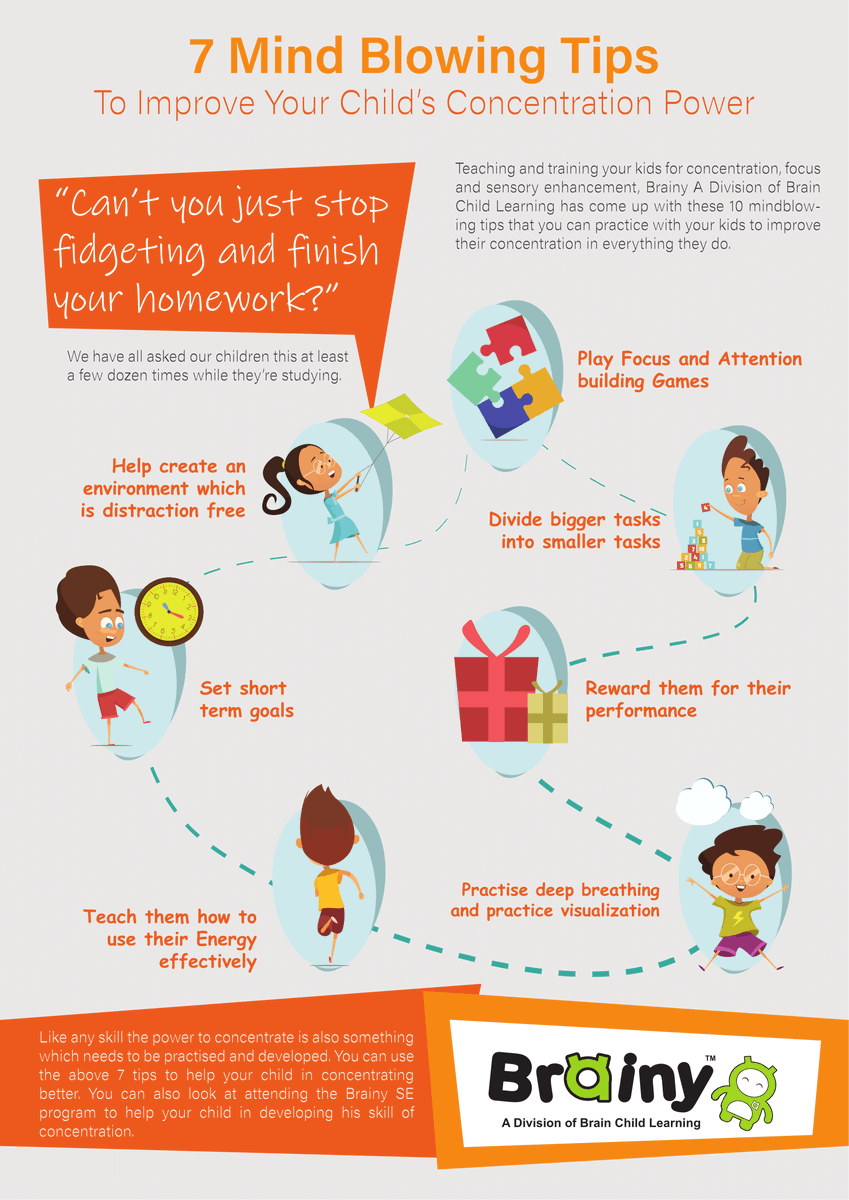 brainyindia's tweet photo. Check out these 7 mindblowing tips for #parents and #teachers to improve a child's #Concentration and #focus. #improve #tips #child. Visit :https://t.co/8T4IfuRaJN https://t.co/7aH2QqVQDo