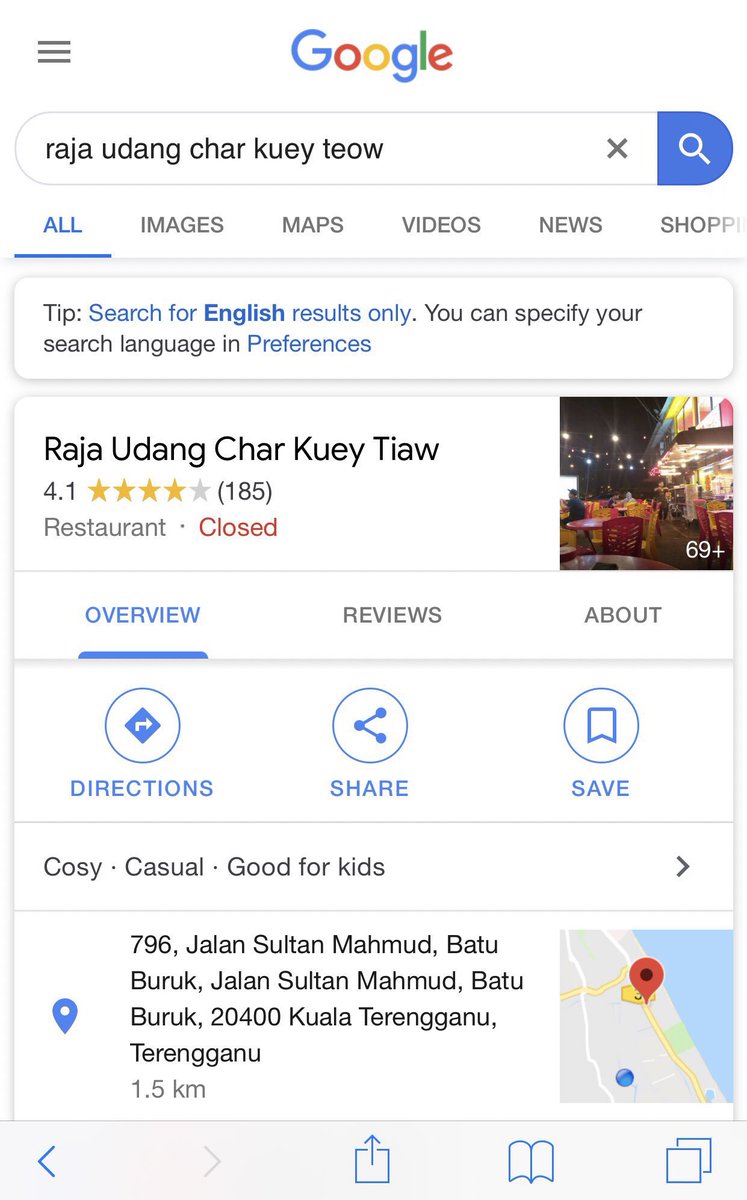 Raja Udang Char Kuew Teow (Dinner-Supper)Salah satu char kuew teow sedap dekat Kuala Terengganu : Google #TernakLemakBersamaSaroh