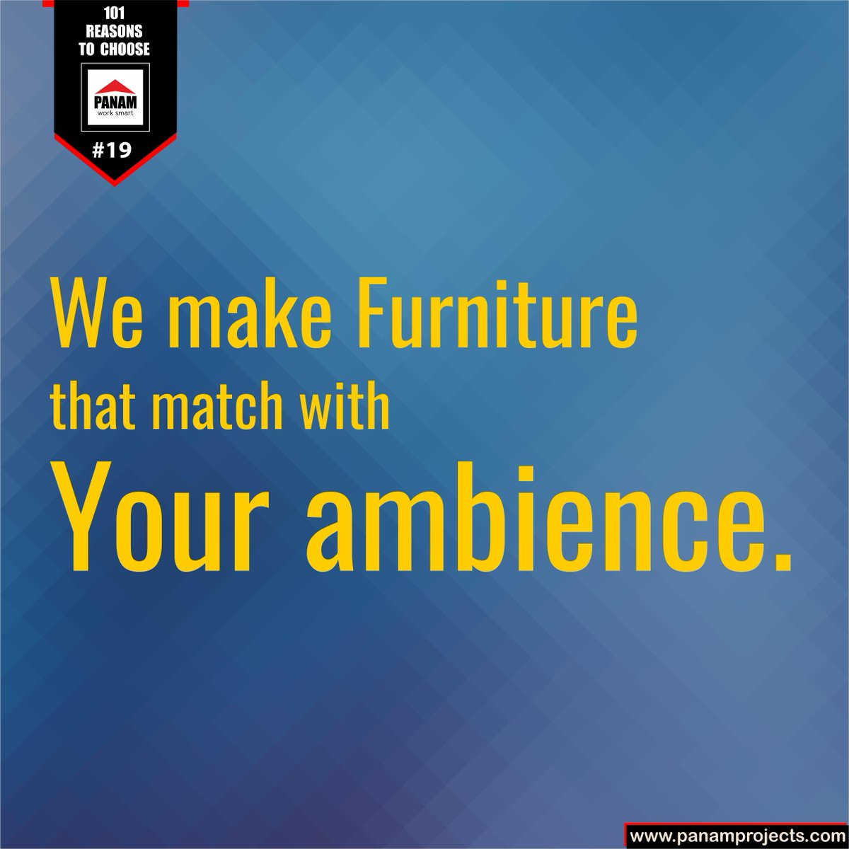 PanamProjects's tweet image. Here is the reason #19 to choose Panam Projects-"We make furniture that matches your ambiance"
-Because we want our customers to be happy always!🥰😘
For more details click here👇
panamprojects.com
#officefurniture #PanamProjects #modular