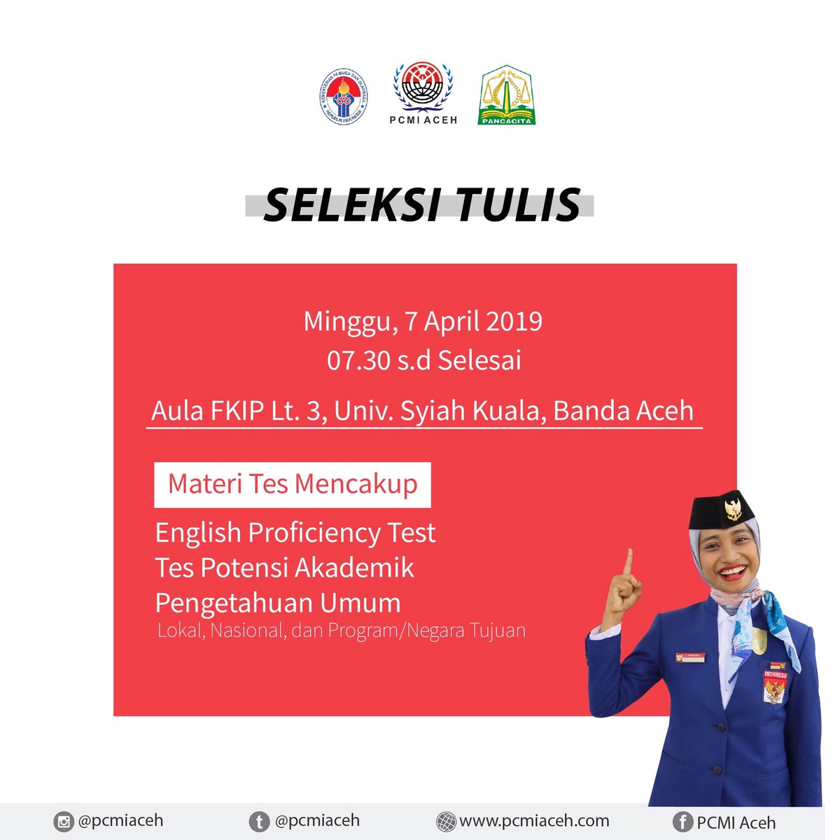 pcmiaceh's tweet photo. Informasi seputar tes tulis 7 April, Minggu ini https://t.co/vZu1rpT59J