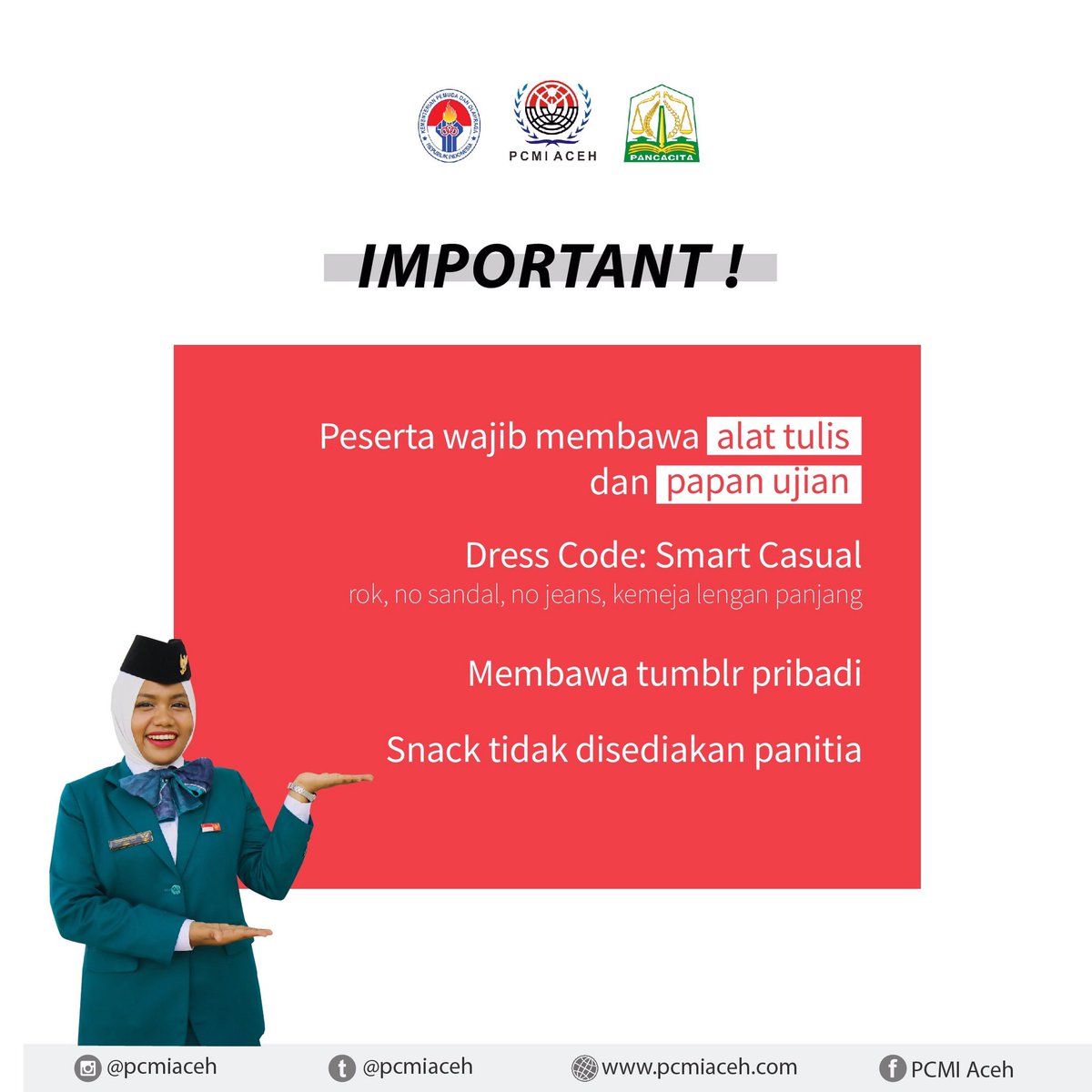 pcmiaceh's tweet photo. Informasi seputar tes tulis 7 April, Minggu ini https://t.co/vZu1rpT59J