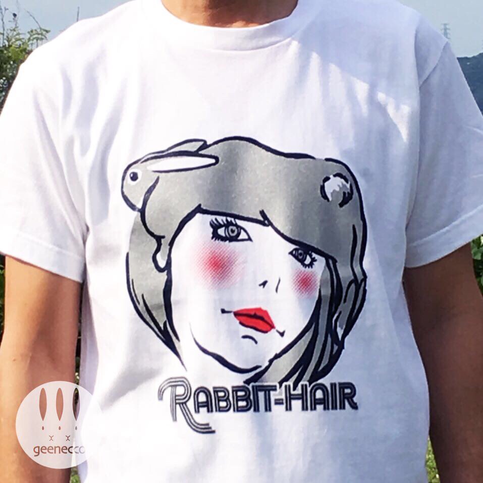 geenecco's tweet photo. 新作TシャツRABBIT-HAIRが出来上がりました！
うさフェスに持って行きまーす！！
今後シリーズ化あるかも^_^

ネットショップもよろしく♪
https://t.co/ebIJVJ08ol

#rabbithair #tシャツ #うさフェス #geenecco https://t.co/LEOqwbgTKF