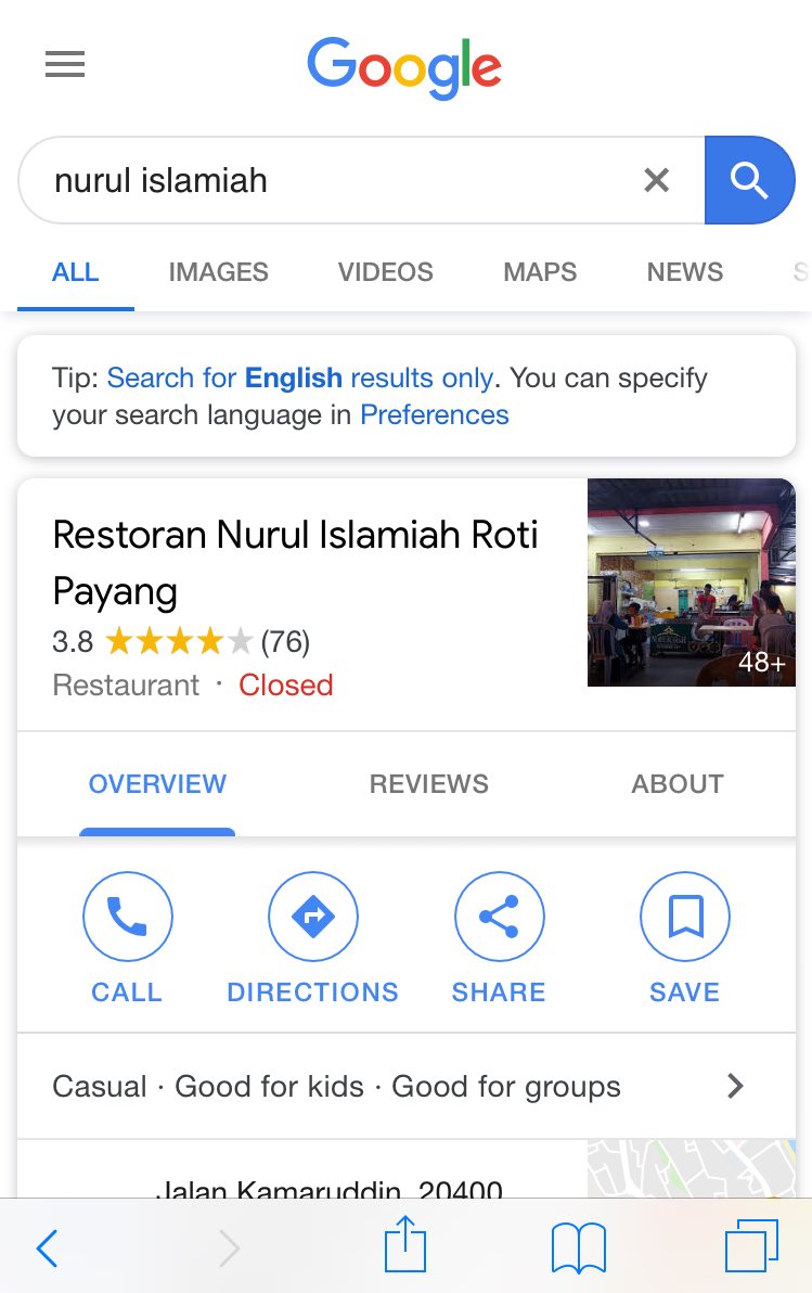  Restoran Nurul Islamiah Roti PayangRoti payang dengan pelbagai pilihan kuan spt kari kambing, kari ayam, kari daging dll. Roti lembutt syahduuu. : Google #TernakLemakBersamaSaroh