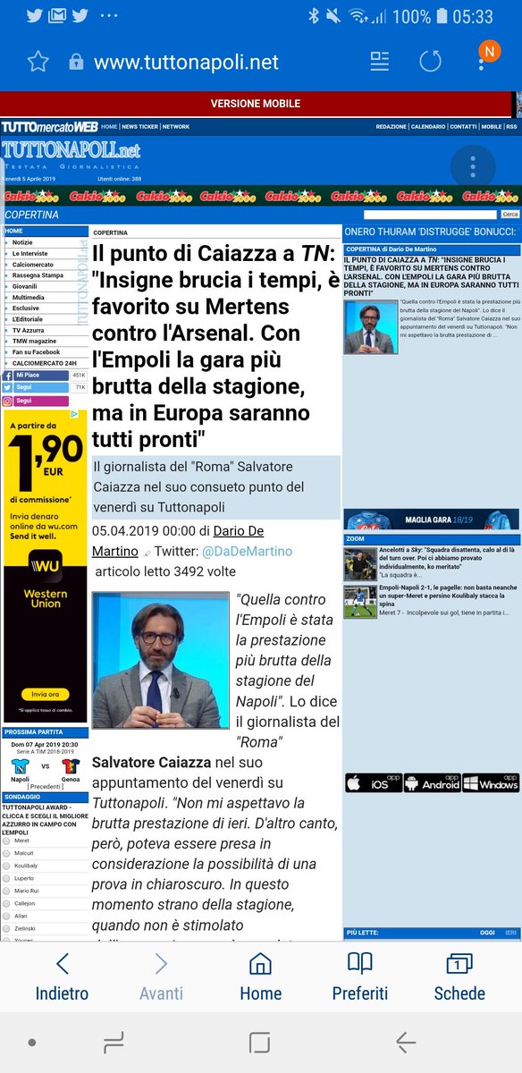 Il mio punto sul <a href="/sscnapoli/">Official SSC Napoli</a> su <a href="/tuttonapoli/">TuttoNapoli.net</a>.