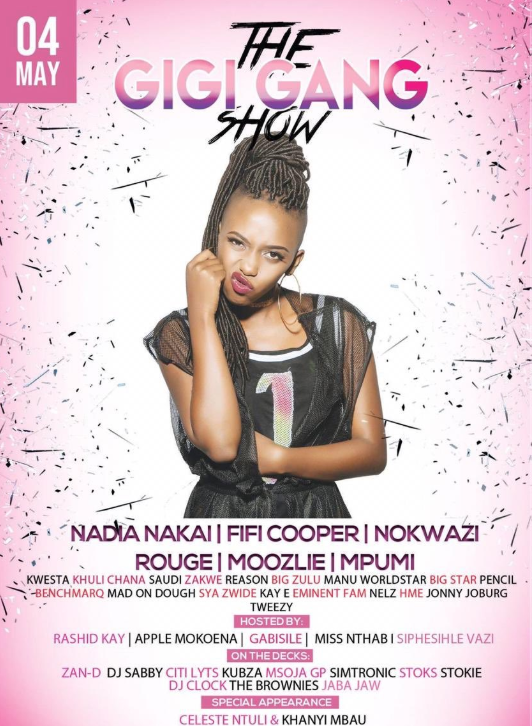 Blaklez's tweet photo. Please support the sister @Gigi_Lamayne doing it for herself! #GigiGangShow https://t.co/czBymHHP5u