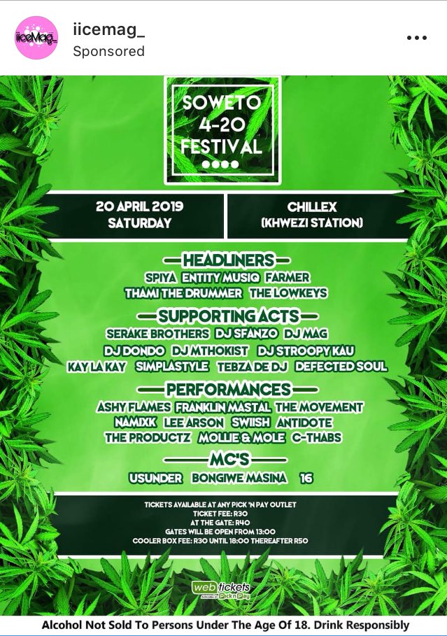 iiceMag_'s tweet photo. #Soweto420 #FreshBreakfast #famousfreshfridays 
To purchase your ticket click on the link below.
https://t.co/dFHlHrgtcv #Soweto420 https://t.co/PrhITrSF68