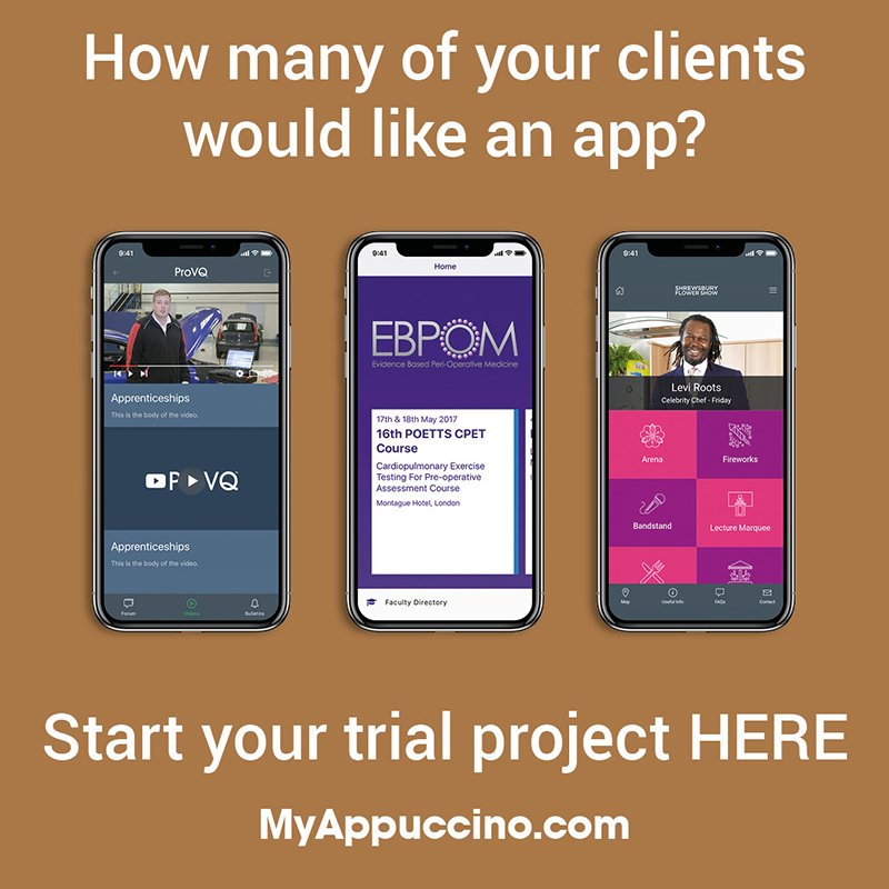 Do you remember when all your clients needed a website? Now they need an app! myappuccino.com
#appcreation #appdeveloper #yearoftheapp gamechanger #WordPress #digitalagency #creativeagency  #marketingagency