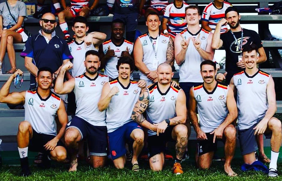 Belgium barbarians wearing Zoti kit at the Borneo 7s, Malaysia. 

Join our Facebook page for latest updates

facebook.com/ZotiSportswear/ 

#rugby #rugbykit #rugbyball #rugbyshirt #RugbyUnion #RugbyJersey #kit #rugbychick #trytime #womensrugby #ladiesrugby #RugbyLeague #stash