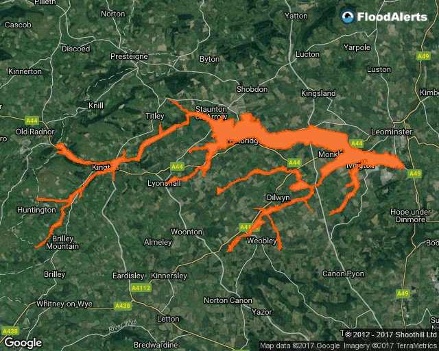 FloodAlerts_POW's tweet photo. Flood Alert, 7:42AM 05/04/2019, River Arrow in Herefordshire, https://t.co/QwCUx4aB0t #floodaware https://t.co/tg4rVwA86X