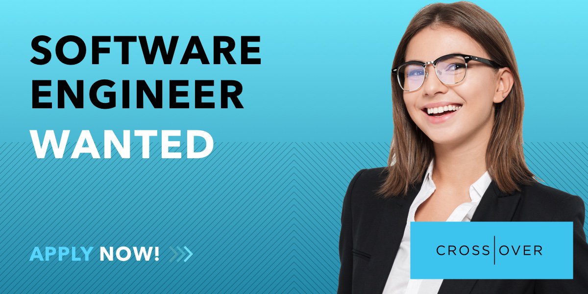 Crossover4Work's tweet image. The world’s largest #remotework company is looking for high performing Software Engineers for our portfolio of 100+ cloud-based SaaS products. Become part of the #futureofwork today! ow.ly/pbGZ50p6fBp
#remotejobs #software #engineering