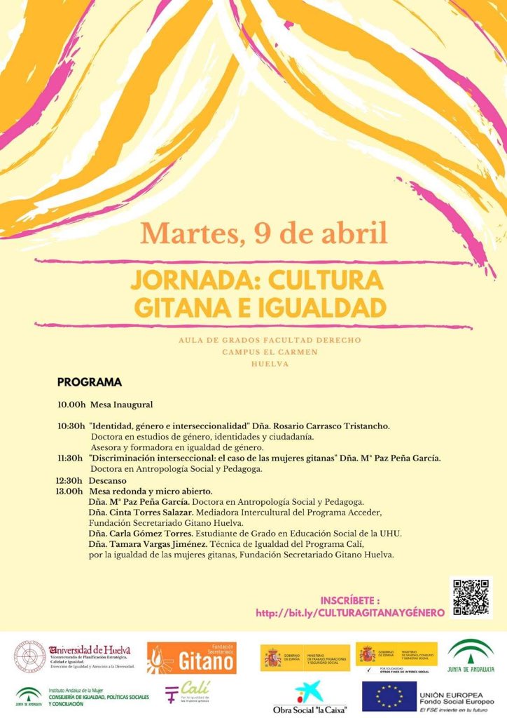 UniHuelva's tweet photo. Este martes, en el #AulaDeGrados de #Derecho , se celebra la Jornada: ‘Cultura gitana e igualdad’ 👉🏻 Más información ℹ️➡️ @unidadigualdad1 https://t.co/J1Tl7wxQKh