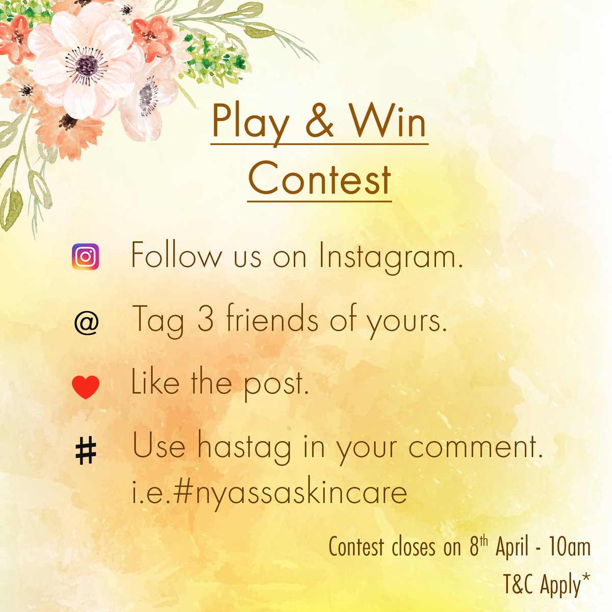 beingnyassa's tweet photo. Head straight to our Instagram Account - Play &amp; Win the contest .Get exciting Gift Hamper. Hurry Up!! Click here -  https://t.co/06ca9n8DVe😃🤩🤩Contest ends on 8th April at 10 am #NyassaSkincare #beingnyassa #nyassa #natural #pure #contestalert #giveaway #contest https://t.co/v7Q9xHwn5j