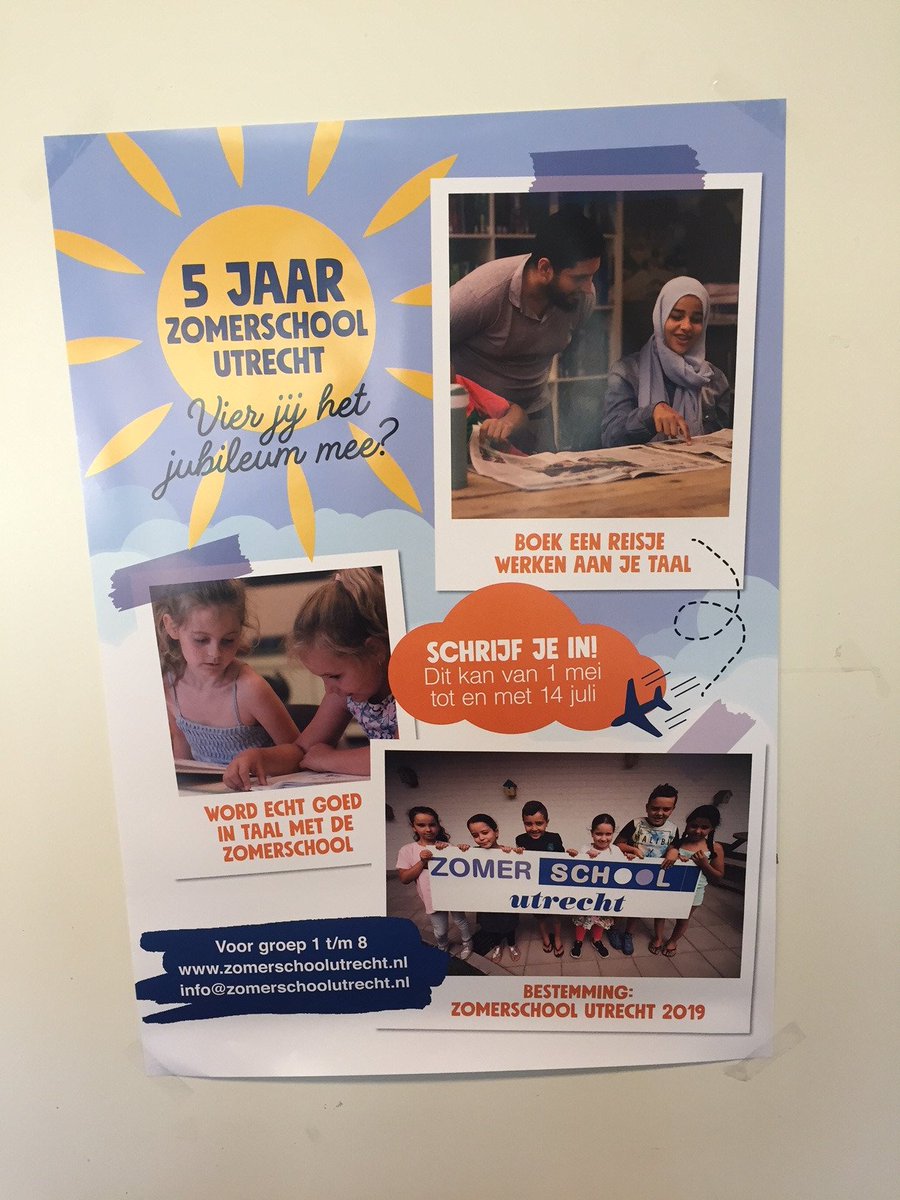 De eerste posters voor #zomerschoolutrecht hangen op #BSA_Utrecht locatie #overvecht voor meer informatie zomerschoolutrecht.nl/2019/04/eerste…