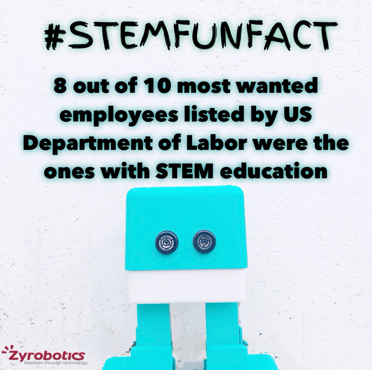 It’s time for another #STEMFunFact 🥳Did you know 8 out of 10 most wanted employees listed by the US Department of Labor were the ones with STEM education. Careers in STEM are not only lucrative but passion driven. 
.
#STEM #science #coding #learning #technology #teachers #parent