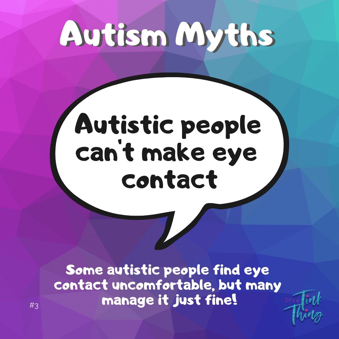 Autism Myths #3: autistic people can't make eye contact... #autism #autismawareness