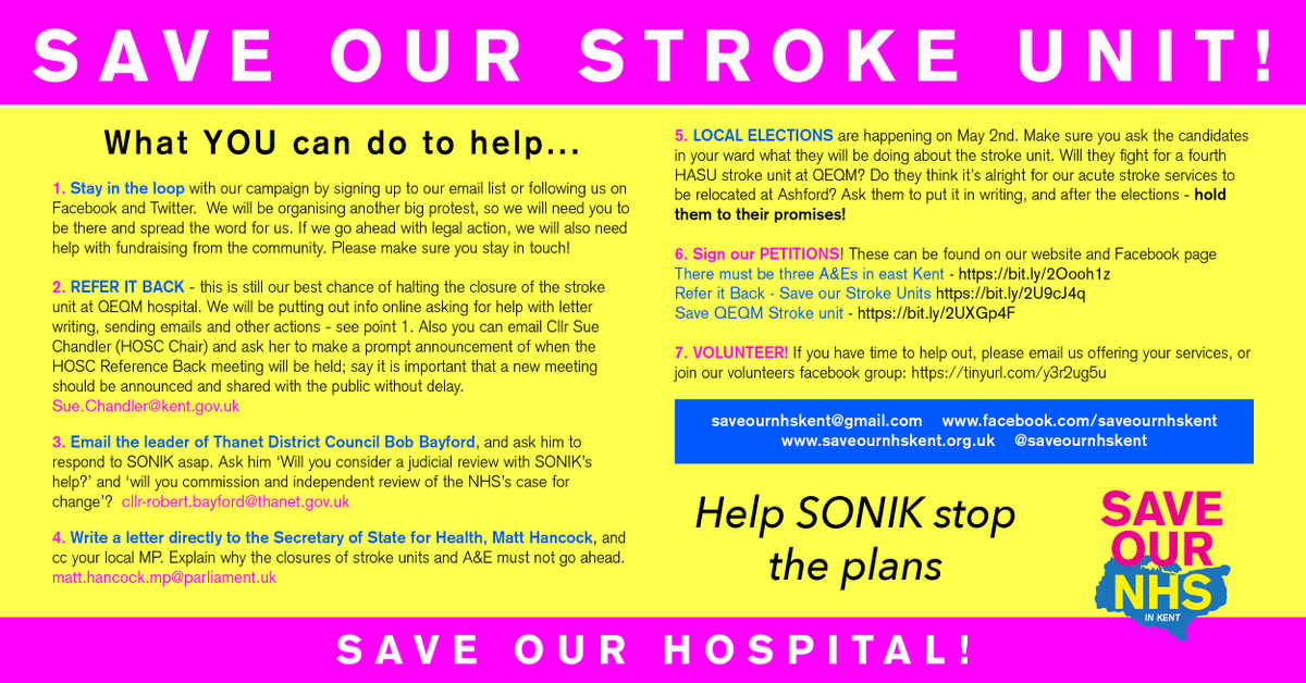 saveournhskent's tweet photo. The fight to SAVE the STROKE UNIT at QEQM goes on... so if you want to do your bit, then follow these steps. Takes just a few minutes 👍 #SaveQEQM #ReferItBack #StopNHScuts @AgelessThanet @RamsgateLady @BroadieTownTeam @BrendaBlethyn @OldTownMargate @Promote_Thanet @cliffsmargate https://t.co/jKWaGJOhwh