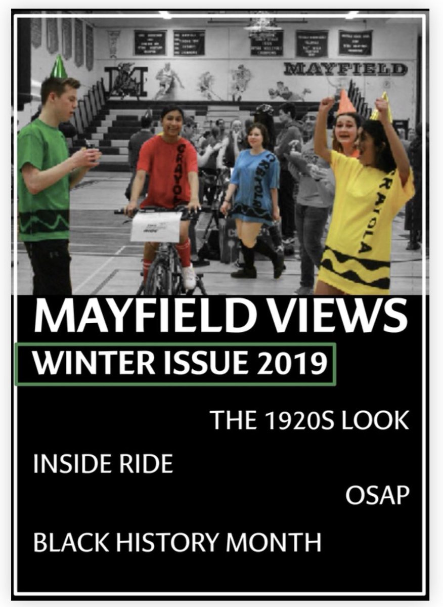 Hey Mavs! Our latest issue of your school newspaper, Mayfield Views, is out now. Check out the Semi-formal look-book, Inside Ride, and an exciting chance for seniors to win free prom tickets with our Promposal Contest! It’s all here: jil.st/MayfieldViewsW… Please RT!