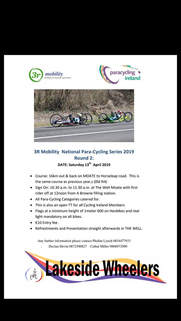 Round 2 of the 3R Mobility paracycling league one week away