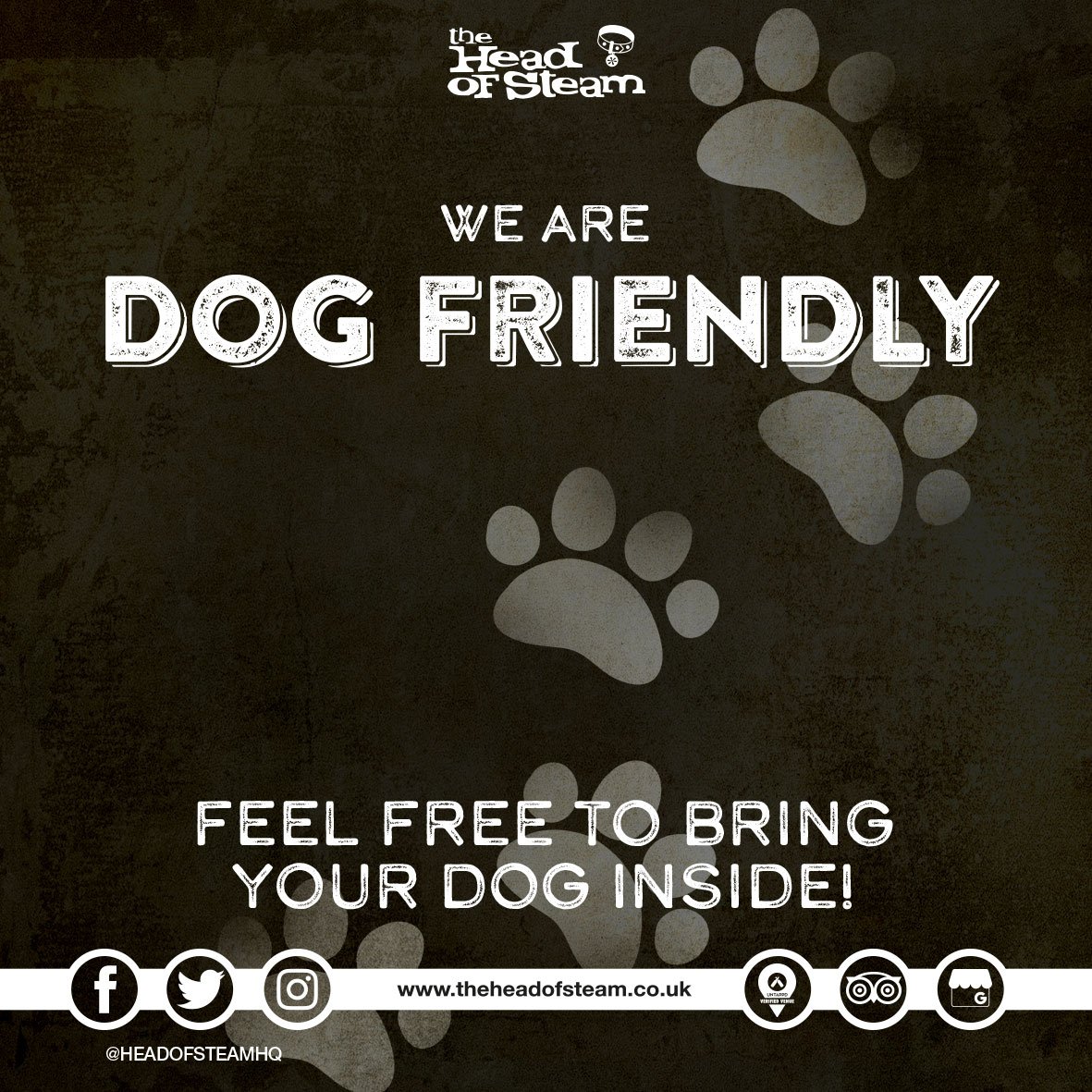 Feel free to bring your pooch along with you! 

We don't bite😁

#HeadofSteam #DogFriendly