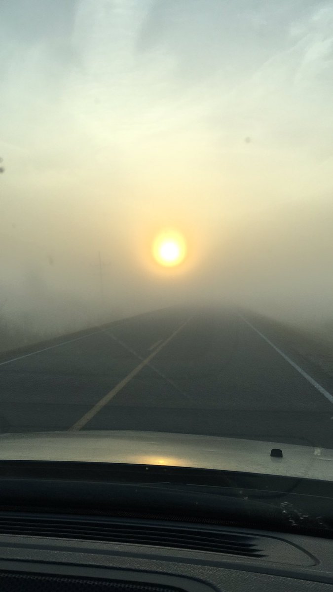 AnitaMarieL's tweet photo. @NWSWichita Dense Fog, 1/4mi visibility, 10mi west of Great Bend #kswx https://t.co/houxobII1A