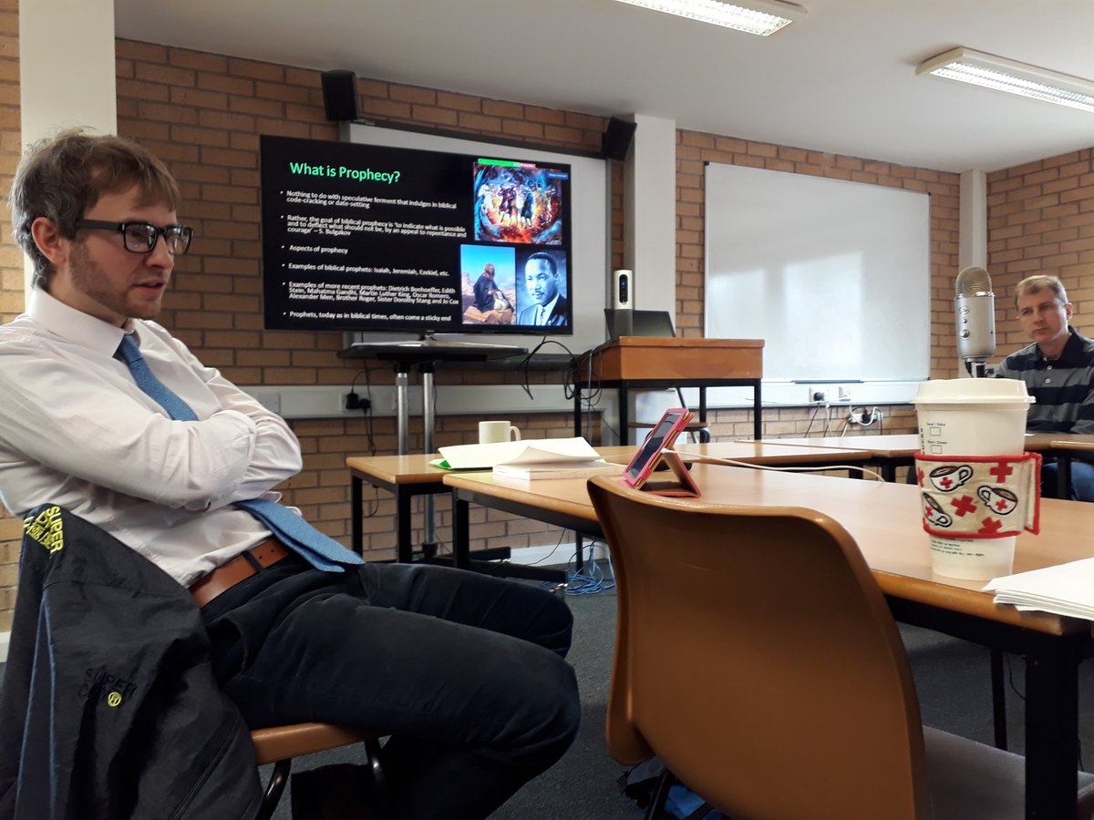 J_D_Stubbs's tweet photo. Today sees the guest appearance of @NTC_Manchester's #SeminarThursday, playing host to @SpurgeonCollege's Director of Post-grad studies, Joshua T. Searle - 'Theology After Christendom.' Interesting talk, lots of questions, but not enough time for them all. #OGHPhD https://t.co/Tj3kC0L8ZD