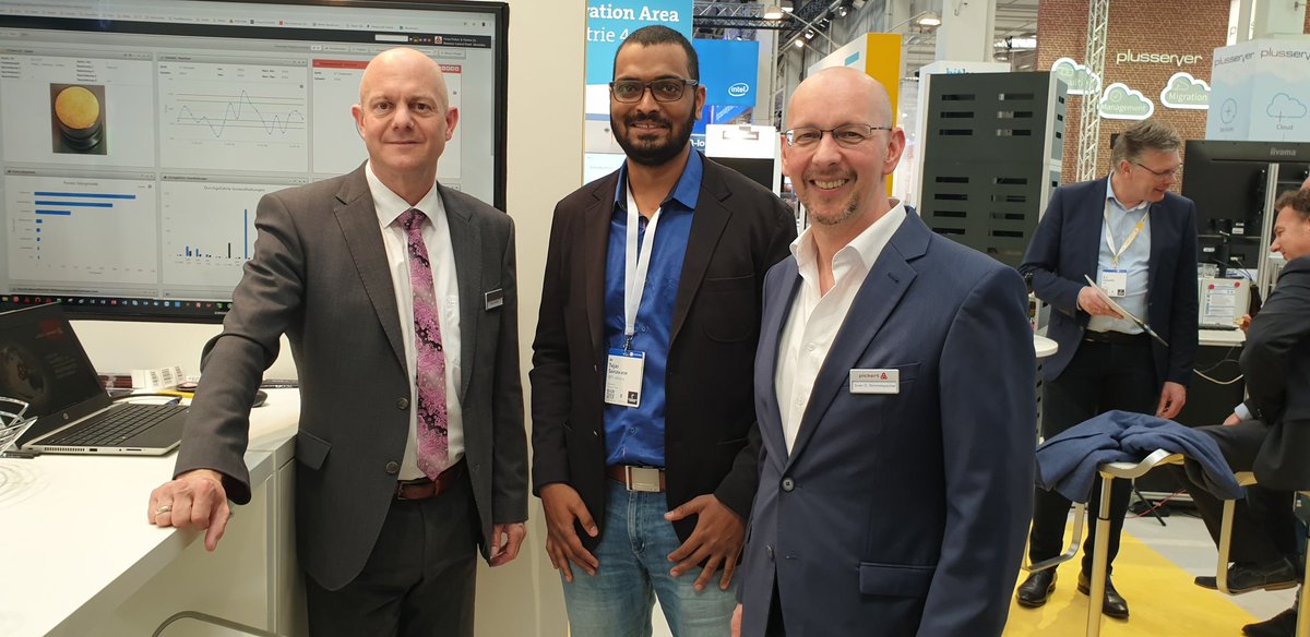 sorimmelspacher's tweet photo. Meeting with Tejas, our @pickertgmbh representative from India on the Hannover fair at our booth Hall 6, C18. Proud to be so international!
#HM19 #IoT #CAQ #MES #traceability #zerodefects #nullfehler https://t.co/yd3eamqb2P