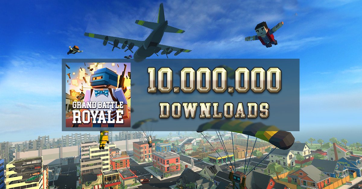 GameSpire_org's tweet photo. We have a milestone here! Grand Battle Royale now has over 10 million downloads worldwide (Android + iOS)! Thanks for supporting the game! If you haven't played this wonderful game yet, grab it here: https://t.co/euG9fq40im https://t.co/gqeDSmJ55H