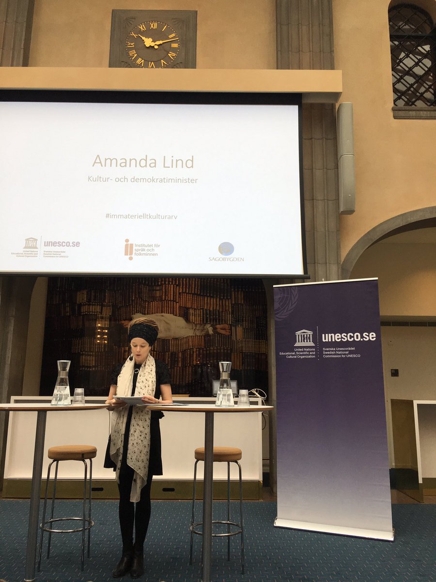 Unescosverige's tweet photo. Kulturminister @amandalind_ ”Om det inte finns utövare så upphör #immaterielltkulturarv att existera. Det är därför som civilsamhället är så otroligt viktigt”. https://t.co/JlxYPgsdYq