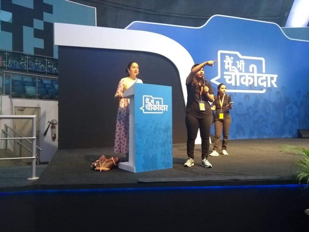bluefishevents's tweet photo. Prime Minister, Shri Narendra Modi's #MainBhiChowkidar campaign.

#ShowCalling and #BackstageManagement by @bluefishevents_ 

The town hall meeting of PM at Talkatora Stadium in New Delhi was attended by more than 5,000 people and lakhs of people via video conferencing https://t.co/6I4Jv9F6ms