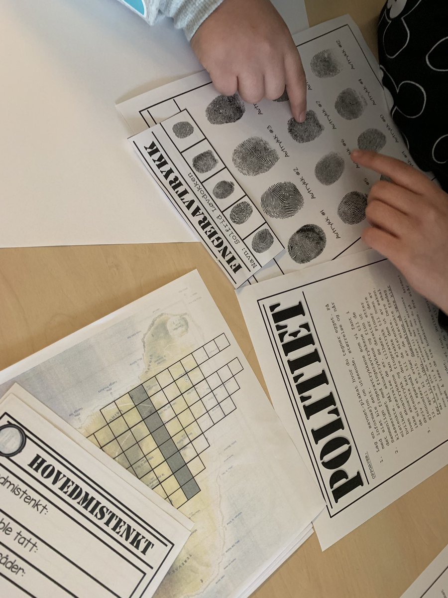 FrodeKvalshaug's tweet photo. Tverrfaglig opplegg pakket inn i #escaperoom på #steinbergskole i dag. Engasjert elever leter etter fotavtrykk og sjekker ut mistenkte. https://t.co/scj993SoY3