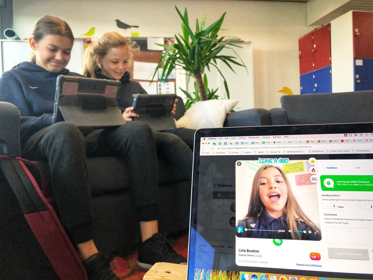 Excitement in G5 as the <a href="/GWASwitzerland/">GEMS World Academy Switzerland</a> Social Media Exhibition group listened to responses on their @Flipgrid from our friends at <a href="/GWAcademyChi/">GEMS World Academy</a>! Thanks <a href="/PegKeiner/">Peg Keiner</a>! #GWAconnect #GWAinspire <a href="/gwasgrade5/">GWAS GRADE 5</a> <a href="/klbeasley/">Keri-Lee Beasley</a>