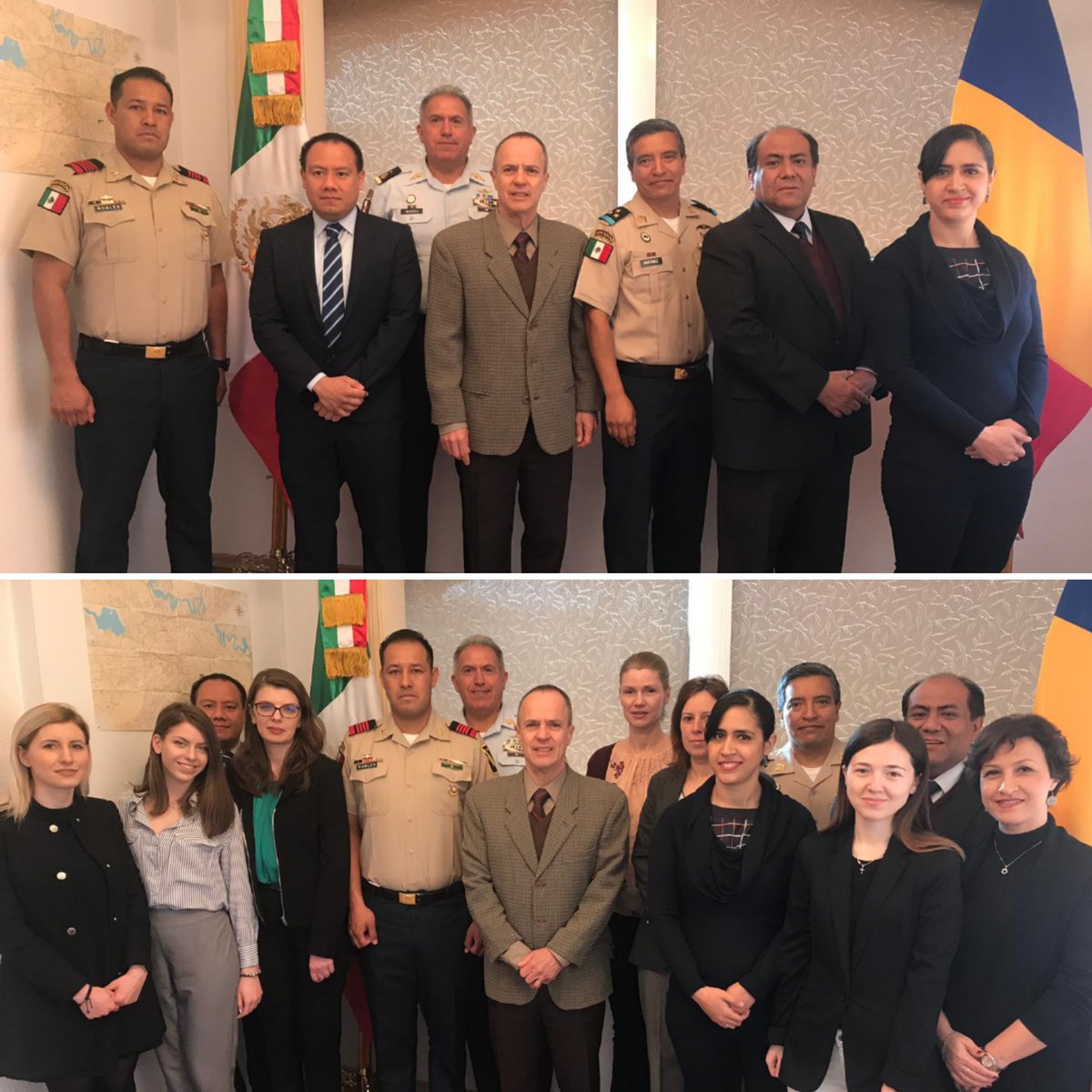 EmbaMexRum's tweet photo. @EmbaMexRum se îmbracă în straie de sărbătoare pentru a celebra deschiderea #Biroului #AtașatuluiMilitarȘiAero @SEDENA ce întărește relația bilaterală dintre @gobmx și @GuvernRo. #Parteneriat #Prietenie #Cooperare @ro2019eu #A4aTransformare https://t.co/lDdWoD68bS