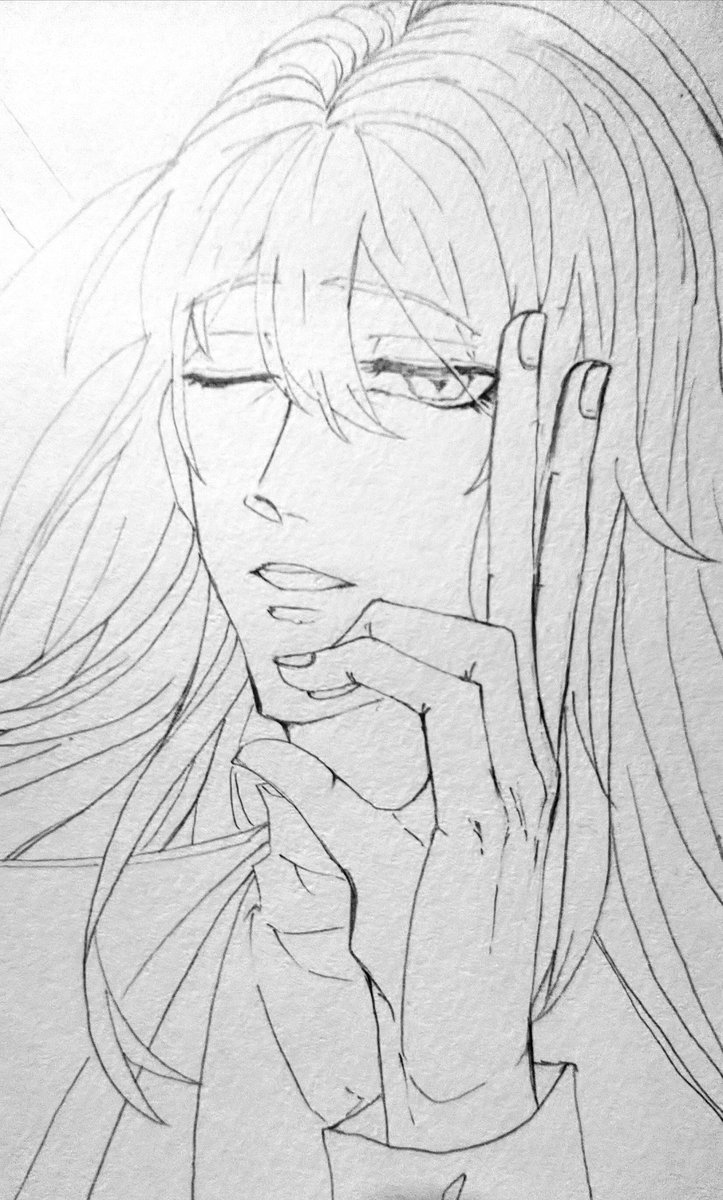 やっぱり線画はシャーペンが一番安心しますわ 絵の具で塗る予定のじゃくらい先生き 青リンゴ の漫画