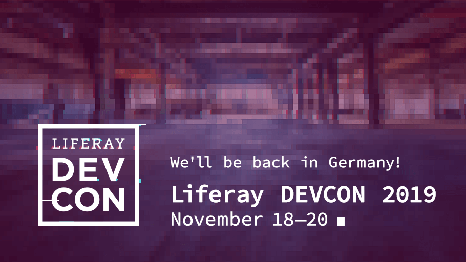 Liferay's tweet photo. It's official - #LRDEVCON 2019 will take place on Nov 18-20 in Germany! More info coming soon. For now check out last year's recap page: https://t.co/X7NtP1fom3 https://t.co/5OJrdGXiMV