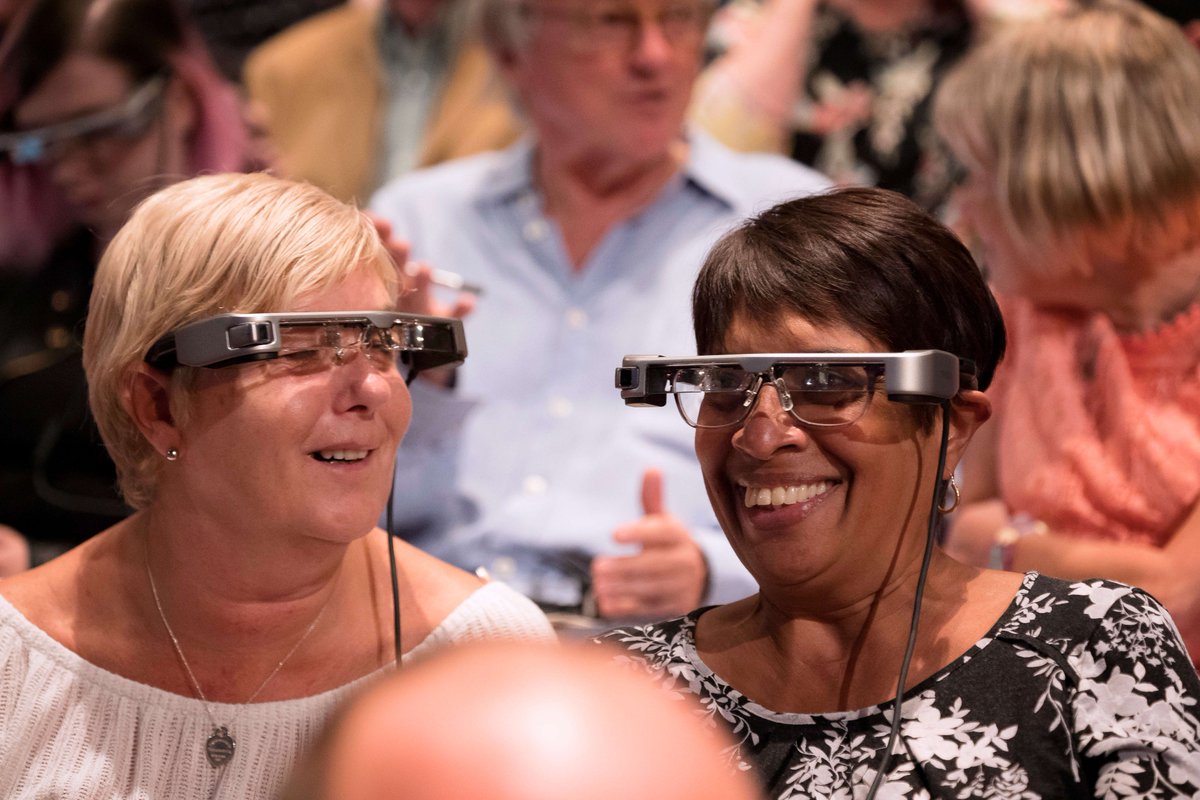 We're delighted to announce we're trialling @NationalTheatre's smart #caption glasses, created in collaboration with @leedsbeckett Professor Andrew Lambourne. Find out more on how you can try them out. #Access #AccessTheatre 📸James Bellorini 👉 bit.ly/CaptionGlasses