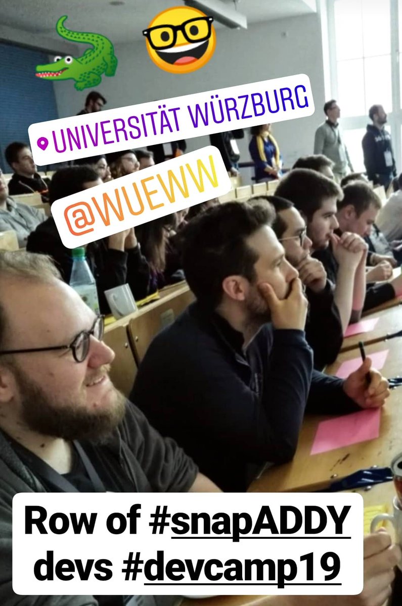 sebastianmetzgr's tweet image. .@snapADDY devs at #devcamp19 #wueww 📈🧐🕺🤓