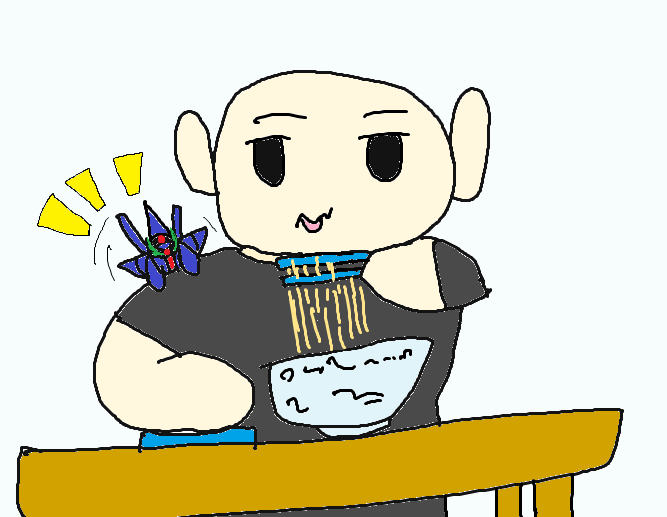 ぜいたく食べる 人 ラーメン イラスト アニメ画像