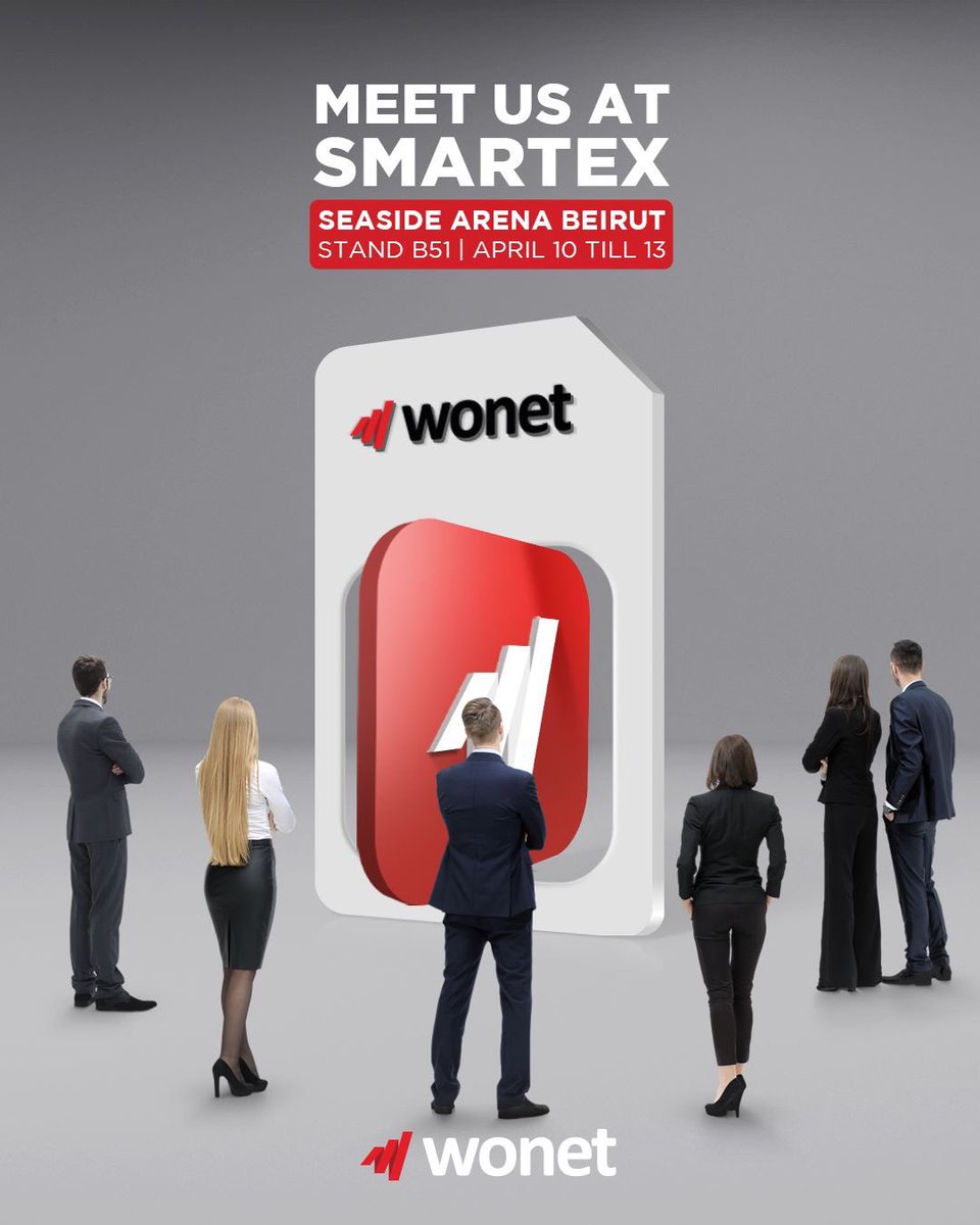 Wonetcom's tweet photo. Wonet’s making a stop at Smartex!
Join us from April 10th till April 13th to get to know more about us. #Wonet #Smartex https://t.co/11PUYJEkJF