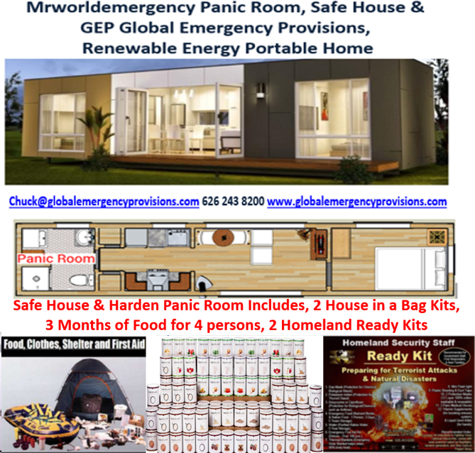 worldemergency2's tweet photo. https://t.co/JzRWgcQEMY Safe House &amp; Panic Room, 40-foot storm unit, built-in panic room &amp; Emergency Food Clothes &amp; Medical Supplies. Self-sustaining safe house, run on renewable energy,. 2 House in a Bag Kits, 3 Months of Food for 4 persons, 2 Ready Kits  https://t.co/fkGNETOcOl https://t.co/sZf6EFIrhq