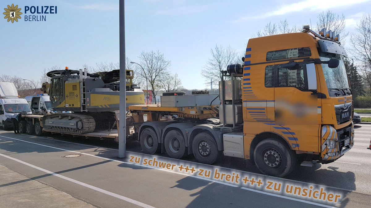 Polizei Berlin Wenn 280 Zeichen Zu Kurz Sind Fur Eine Mangelliste Unser Verkehrsdienst Zog Gestern In Lichtenberg Dieses Schwergewicht Aus Dem Verkehr Die Vorgeschriebene Polizeiliche Begleitung Hatte Er Auch Nicht
