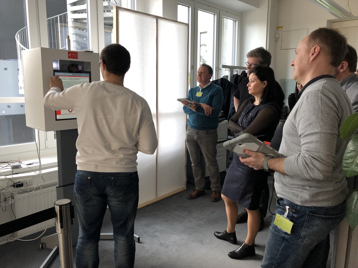 protect_eu's tweet photo. Demonstrating the PROTECT enrolment procedure at the Consortium meeting in Munich. https://t.co/wSCOzWYHjH