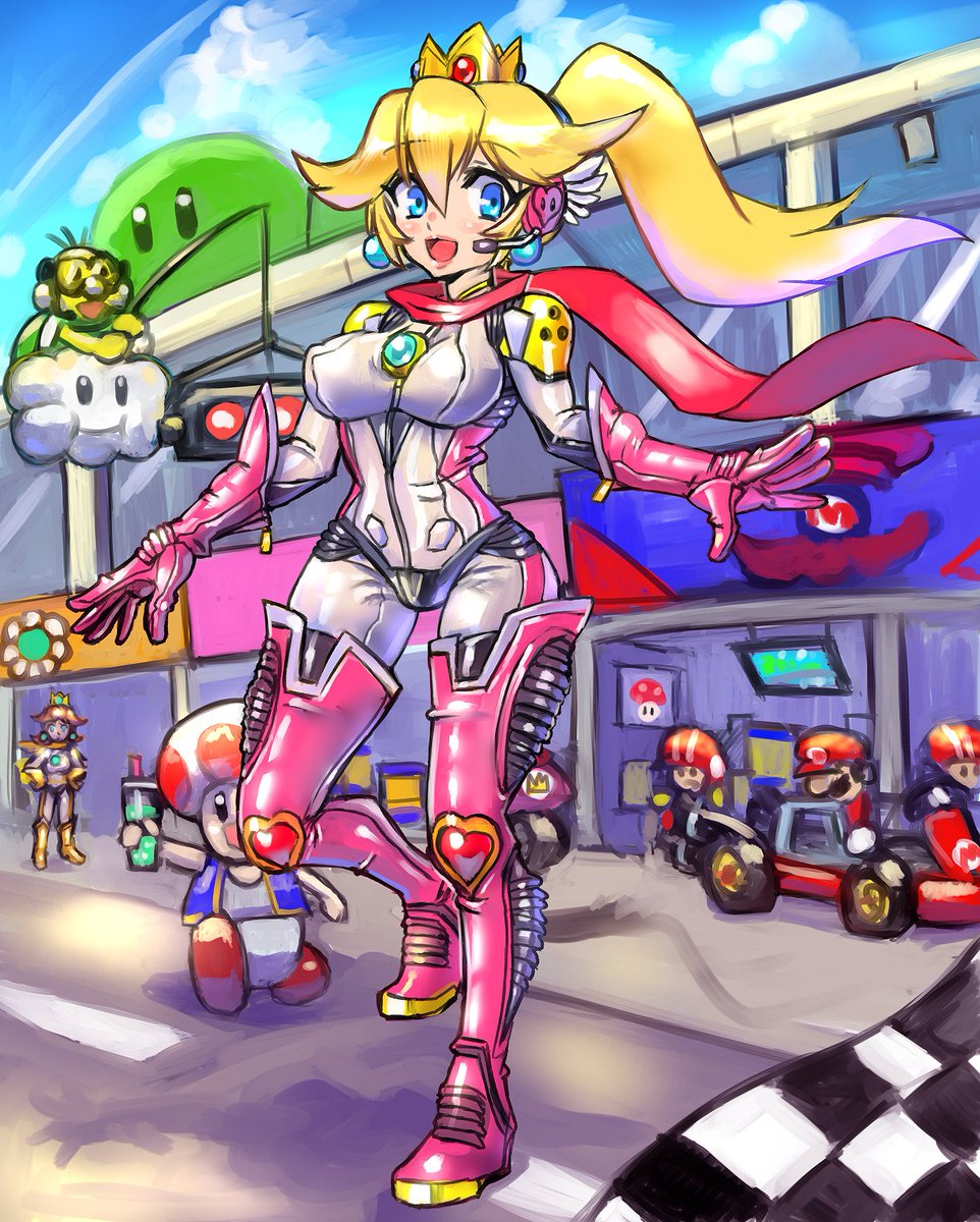 大正帝国 ライダースーツピーチ姫描きました そういえばマリオカートのピーチ姫描いたことなかったんですよね これぞピーティッドレーサーですな スーパーマリオ マリオカート Supermario Princesspeach 手袋 ぴっちりスーツ T Co