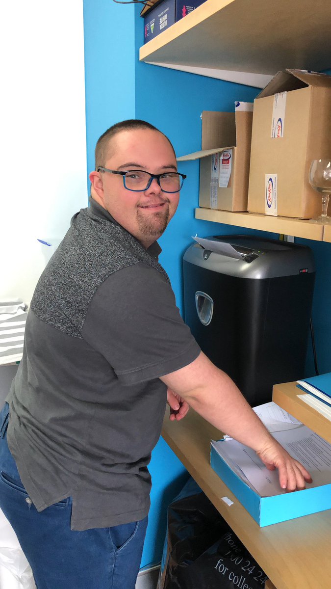 BoostCentre's tweet photo. Jake taking care of our filing (his new nickname is shredder) #makeithuman #makeithappen https://t.co/VIMjamRGzK