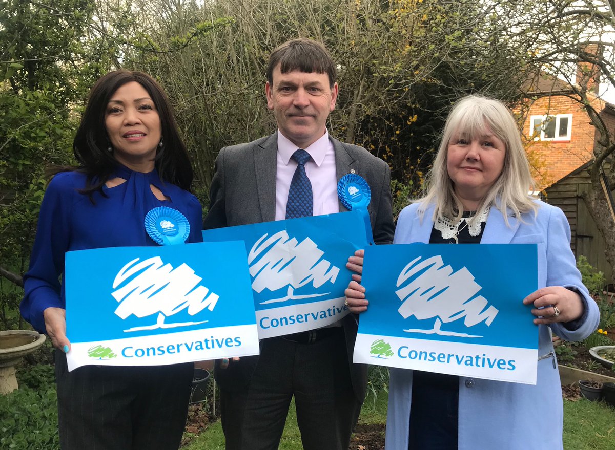 With fellow Cowley Hill Ward Town Council candidates for Elstree &amp; BorehamWood- Andrew Grady &amp; Susan Brown. I have worked with them over the years. Both work hard in promoting community spirit &amp;  helping our residents. 
⁦<a href="/Conservatives/">Conservatives</a>⁩ ⁦<a href="/CCHQPress/">CCHQ Press</a>⁩ ⁦<a href="/argrady/">Andrew Grady</a>⁩