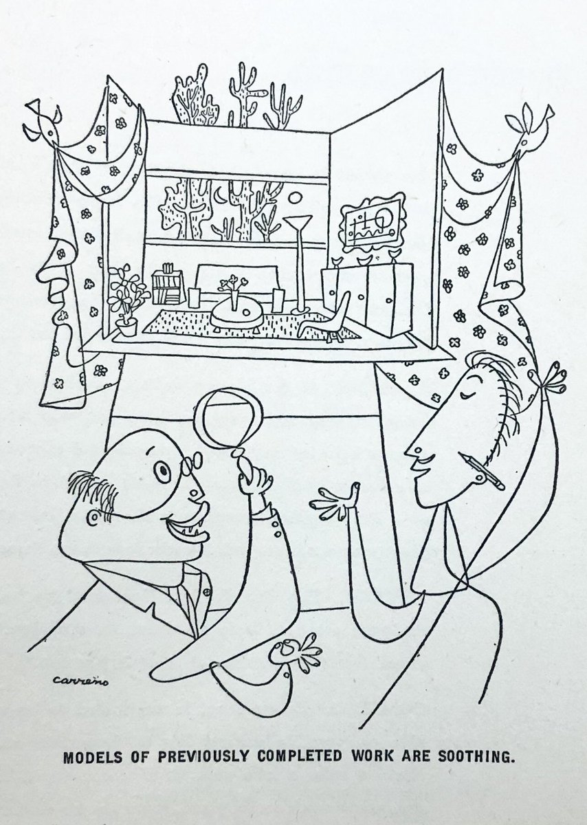 Papier Colle ユニークなイラストが添えられた インテリア デザイナーのための本 イラストからは想像できないですが 人体の計測やクライアントへのプレゼン方法等かなり本格的な内容です イラストレーターは建築家でもあるニーノ レペットとキューバ