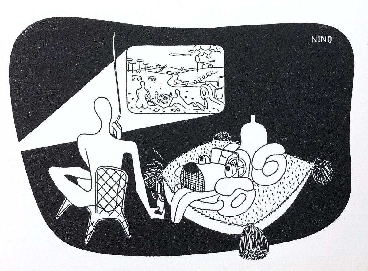 Papier Colle ユニークなイラストが添えられた インテリア デザイナーのための本 イラストからは想像できないですが 人体の計測やクライアントへのプレゼン方法等かなり本格的な内容です イラストレーターは建築家でもあるニーノ レペットとキューバ