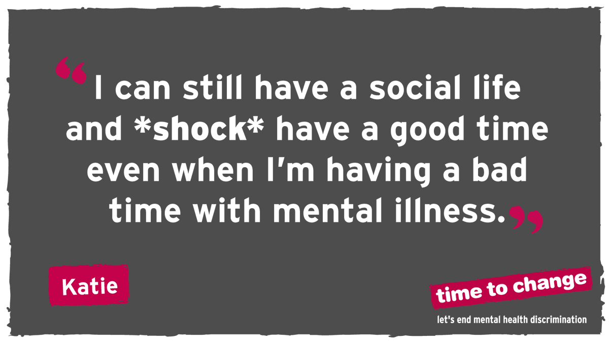 TimetoChange's tweet photo. "People expect when you’re depressed that you must spend all day sitting crouched in a corner, clutching your head. I don’t think I’ve ever done this, once."

@KatieConibear talks about mental illnesses being different for anyone who struggles with them: https://t.co/HBc2sjjUMu https://t.co/n9v76v2TYd
