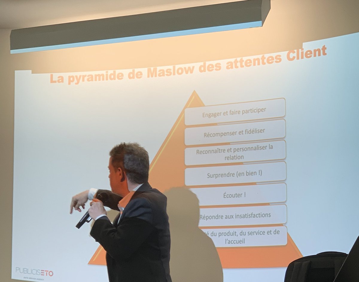 camillejourdain's tweet photo. La pyramide de #Maslow des attentes Client selon @Yclaeyssen :
- Qualité du produit
- Répondre à l’insatisfaction
- Écouter
- Surprendre
- Personnaliser la relation
- Fidéliser
- Engager
#isegone #iseglille #iseginside #isegdigital #lille #marketing #experienceclient https://t.co/XQHEkCamDI